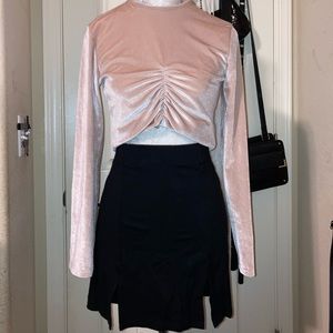 Pink Scrunched Long Sleeve Top